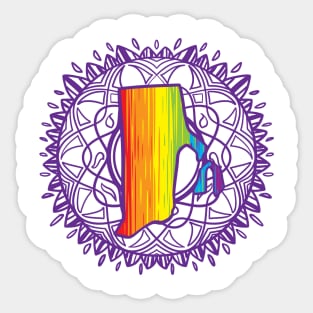 Rhode Island Mandala Pride Sticker